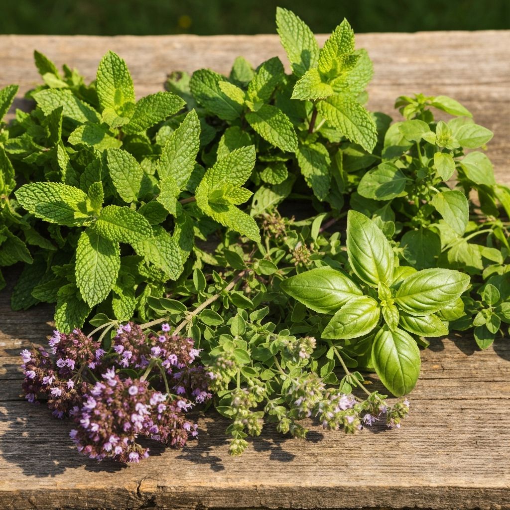 Organic herbs and wild plants